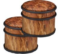 relaxdays 2 x Butoir de porte imitation bois brun foncé