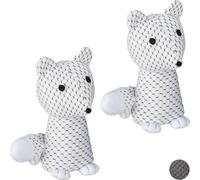relaxdays 2 x Butoir de porte renard blanc