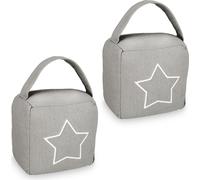 relaxdays 2 x Butoir de porte sac étoile gris
