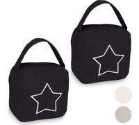 relaxdays 2 x Butoir de porte sac étoile noir