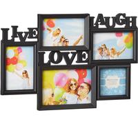 relaxdays 2 x cadre photo Live Love Laugh noir