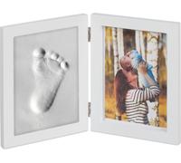 relaxdays 2 x Cadre photo pour bébé avec empreinte en plâtre