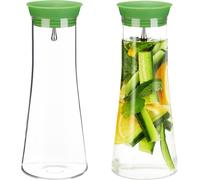 relaxdays 2 x Carafe en verre 1l cylindrique
