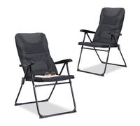 relaxdays 2 x chaise de camping rembourrée