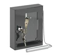 Relaxdays 2 x Coffrets à clés de Secours avec vitre, Marteau et clés, verrouillables, en métal, boîte à clés, Gris