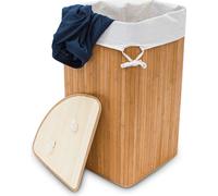 relaxdays 2 x corbeille à linge d'angle en bambou naturel