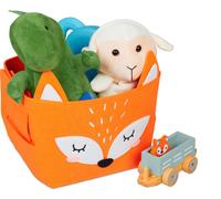 relaxdays 2 x Corbeille de rangement en feutre motif renard