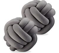 relaxdays 2 x Coussin à nouer gris foncé