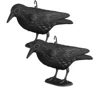 relaxdays 2 x Effaroucheur de pigeons corbeau assis
