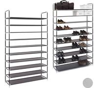 relaxdays 2 x étagère à chaussures 50 paires de chaussures noire