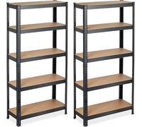 relaxdays 2 x Étagère noire pour charges lourdes 875 kg