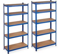 relaxdays 2 x étagère pour charges lourdes 180x90x40 bleu