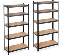relaxdays 2 x étagère pour charges lourdes 180x90x40 noir