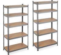 relaxdays 2 x étagère pour charges lourdes 180x90x45 gris