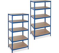 relaxdays 2 x étagère pour charges lourdes 180x90x60 en bleu