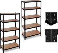relaxdays 2 x étagère pour charges lourdes 180x90x60 en noir