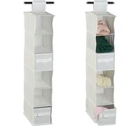 relaxdays 2 x Étagère suspendue Armoire à vêtements blanche