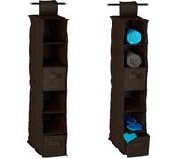 relaxdays 2 x Étagère suspendue Armoire à vêtements brune