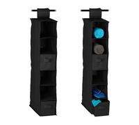 relaxdays 2 x Étagère suspendue Armoire à vêtements noire