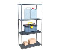 Relaxdays 2 x étagères Lourdes, Acier galvanisé, H x L x P 180 x 90 x 40 cm, 160 kg, 4 Niveaux, Cave et Garage, argenté