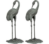 relaxdays 2 x Figurine décorative Grue en fonte