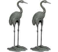 relaxdays 2 x Figurine décorative Grue en fonte