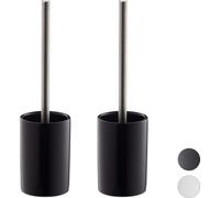 relaxdays 2 x garniture WC céramique noire