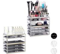 relaxdays 2 x organisateur cosmétique avec 6 tiroirs