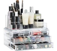 relaxdays 2 x organisateur de maquillage transparent