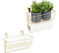 relaxdays 2 x Panier à suspendre avec porte-rouleau de cuisine