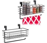 relaxdays 2 x Panier à suspendre avec porte-rouleau de cuisine
