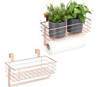 relaxdays 2 x Panier à suspendre avec porte-rouleau de cuisine