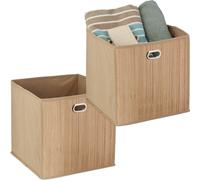 relaxdays 2 x Panier de rangement beige haut