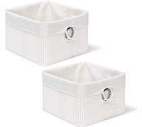 relaxdays 2 x Panier de rangement en bambou blanc