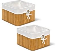 relaxdays 2 x Panier de rangement en bambou naturel