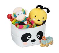 relaxdays 2 x Panier de rangement en feutre Motif Panda