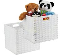 relaxdays 2 x Panier de rangement pliable blanc