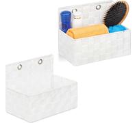 relaxdays 2 x Panier de rangement suspendu blanc