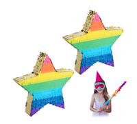 relaxdays 2 x Pinata étoile multicolore-or