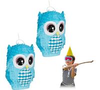 relaxdays 2 x Pinata hibou bleu