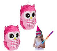 relaxdays 2 x Pinata hibou en rose