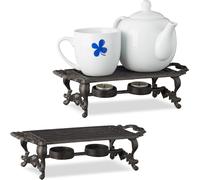 relaxdays 2 x Plaque chauffante en fonte