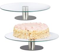relaxdays 2 x Plateau à tarte pivotant avec pied