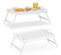 relaxdays 2 x plateau de lit pliable blanc