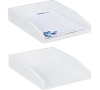 relaxdays 2 x porte-documents en bambou blanc
