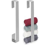relaxdays 2 x porte-serviettes sans percer argenté