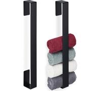 relaxdays 2 x porte-serviettes sans percer noir