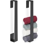 relaxdays 2 x porte-serviettes sans percer noir