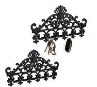 relaxdays 2 x Portemanteau en fonte noire