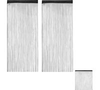 relaxdays 2 x rideau de fils noir 90x245
